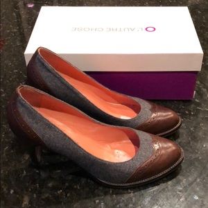 Gray and brown leather L’Autre Chose pumps size 10
